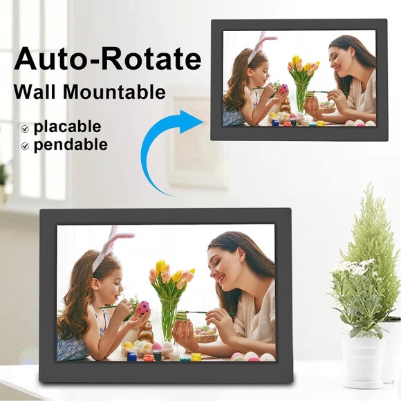 New - 10.1 Inch WiFi Digital Photo Picture Frame w/ 16GB Storage & Touch Screen - Picture 8 of 11